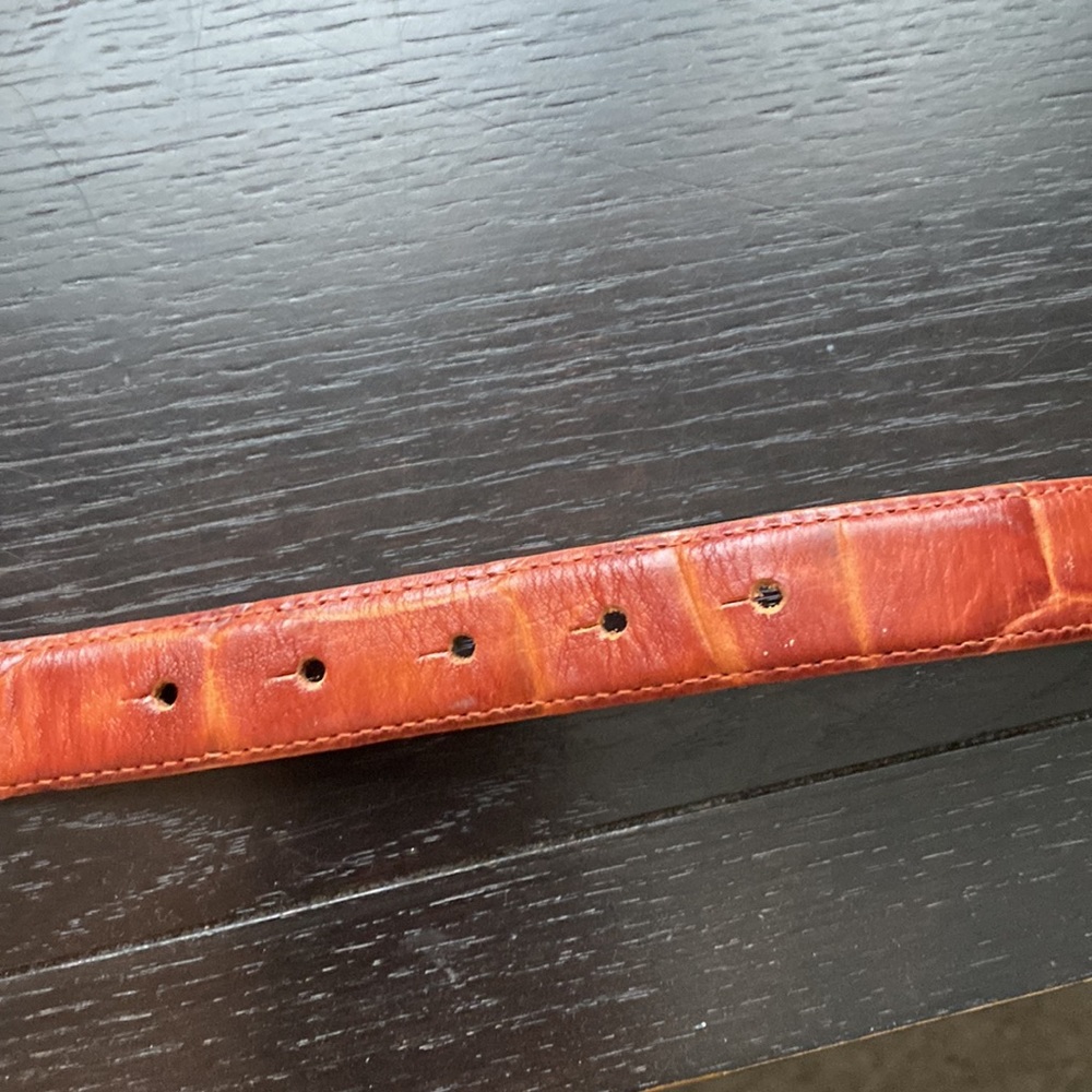 Gail LaBelle Vintage rust brown belt with frog buckle - Picture 6 of 7
